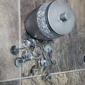 shower curtin hooks matching container bathroom